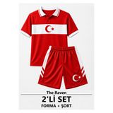 The RAVEN Premium Türkiye Milli Takım Serisi Kırmızı Çocuk Futbol Forması 2 PARÇA