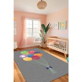 The Reef Design Balon Desenli Bebek Odası Halısı Dijital Antialerjik Yıkanabilir Dokuma Tabanlı Baskılı Çocuk Halısı