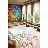 The Reef Design Mandala Desenli Yoga Meditasyon Halısı Kaymaz Tabanlı Dijital Baskılı Yıkanabilir Pati Dostu