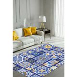 The Reef Design Patchwork Seramik Desenli Dokuma Tabanlı Dijital Baskılı Çini Desenli Oturma Odası Halısı