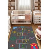The Reef Design Seksekli Halı Çocuk Odası Bebek Odası Halısı Kaymaz Yıkanabilir Antialerjik Dijital Baskılı Halı