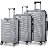The Roomy Gri Valiz Seti %100 Abs 3'lü Set(Kabin-Orta-Büyük Boy)