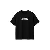THE RULE Erkek Grave Baskılı Oversize%100 Pamuk Geniş Kesim Yumuşak Dokulu Bisiklet Yaka T-shirt Rf0508 Siyah XL