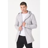 The Rule Erkek Gri Regular Fit Kapüşonlu Uzun Hırka RF0002 - S