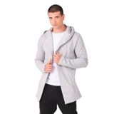 THE RULE Erkek Gri Regular Fit Kapüşonlu Uzun Panço Hırka Gri S