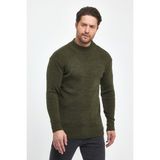 The Rule Erkek Haki Regular Fit Yarım Balıkçı Yaka Dokulu Desenli Triko Kazak RF0446 - XL