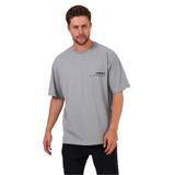 THE RULE Erkek Ice Gri Oversize Fit Bol Kesim Bisiklet Yaka%100 Pamuk Terrible Baskılı T-shirt Ice Gri S