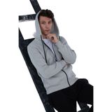 THE RULE Erkek Ice Gri Regular Fit Kapüşonlu Yaka Fermuarlı Içi Yumuşak Tüylü Cepli Rahat Sweatshirt Ice Gri M
