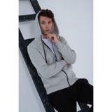 THE RULE Erkek Ice Gri Regular Fit Kapüşonlu Yaka Fermuarlı Içi Yumuşak Tüylü Cepli Rahat Sweatshirt Ice Gri S