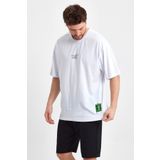 THE RULE Erkek Note To Myself Baskılı Oversize %100 Pamuk Bol Geniş Kesim Bisiklet Yaka Salaş Beyaz Tişört