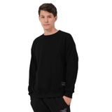 THE RULE Erkek Siyah Oversize Fit Bol Kesim Içi Polarlı 3 Iplik Bisiklet Yaka Pamuklu Kalın Sweatshirt Siyah M