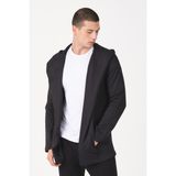 The Rule Erkek Siyah Regular Fit Uzun Hırka RF0002 %65 Pamuk %35 Polyester Düz Desenli Günlük Stil