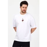 THE RULE Erkek Warden Baskılı Oversize %100 Pamuk Geniş Kesim Yumuşak Dokulu Bisiklet Yaka T-shirt Rf0509