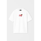 THE RULE Kadın Hot Dog Baskılı Oversize %100 Pamuk Geniş Kesim Yumuşak Dokulu Bisiklet Yaka T-Shirt RF0534