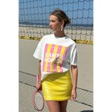 THE RULE Kadın Santa Monica Baskılı Oversize %100 Pamuk Geniş Kesim Yumuşak Dokulu Bisiklet Yaka T-Shirt