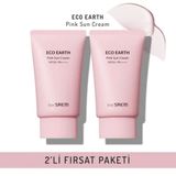 The Saem Pink Sun Cream Spf 50+ ve Pa++++ Ton Dengeleyici Işıltı Veren 2x50 gr Güneş Kremi