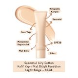 THE SAEM Saemmul Airy Cotton Hafif Yapılı Mat Bitişli Fondöten Light Beige -30 ml (VİONİNE)