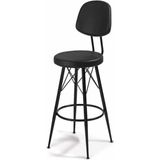 The Sandalye Shop Şık Dekoratif TheSandalyeShop Dolce Bar Mutfak Cafe Sandalyesi Siyah 75 cm Deri Oturum