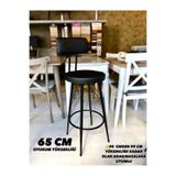 The SANDALYE SHOP Yeni Mila Tasarım Bar Sandalyesi 65 cm Siyah Deri.90 ile 99 cm Arası Ada&Masalara Uyumlu