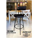 The SANDALYE SHOP Yeni Tasarım Mila Bar Sandalyesi 75 cm Babyface Kumaş.100 ile 115 cm Arası Ada&Masalara uyumlu.