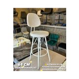 The SANDALYE SHOP Yeni,Dolce Bar Sandalyesi 65 Cm Ekru Babyface Kumaş.90 ile 99 cm arası Ada&Masalara uyumlu