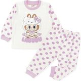 The Secret Desire Labubu Baskılı Puanlı Kız Çocuk Pijama Takımı (Uzun Kollu Üst + Alt) 6-12 Ay - 6 - 12 Ay - Çok Renkli