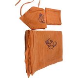 The Sile Fabric Şile Bezi %100 Organik Bebek Seti - Turuncu