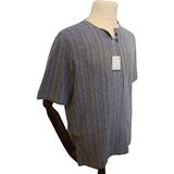 The Sile Fabric ŞİLE BEZİ Britli Erkek T-Shirt - Lacivert Çizgili - M