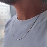 The Steel Paslanmaz Çelik İtalyan Yılan Gümüş Zincir Kolye