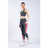 The Step Sports Kadın Gri Kurusu Cepli Yüksek Bel Toparlayıcı, Sıkılaştırıcı Yoga Tayt 21