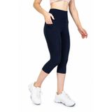 The Step Sports Nova Lacivert Cepli Kapri Toparlayıcı Yüksek Bel Spor Tayt