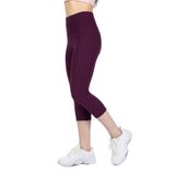 The Step Sports Nova Mürdüm Cepli Kapri Toparlayıcı Yüksek Bel Spor Tayt