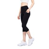The Step Sports Nova Siyah Cepli Kapri Toparlayıcı Yüksek Bel Spor Tayt