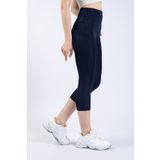 The Step Sports Snc Kadın Lacivert Cepli Yüksek Bel Toparlayıcı, Kapri Yoga Tayt 19