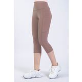 The Step Sports Snc Kadın Vizon Cepli Yüksek Bel Toparlayıcı, Kapri Yoga Tayt 19