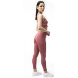 The Step Sports Spocket Kadın Gül Kurusu Cepli Yüksek Bel Toparlayıcı, Sıkılaştırıcı Yoga Tayt 25" - XS