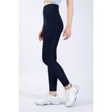 The Step Sports Spocket Kadın Lacivert Cepli Yüksek Bel Toparlayıcı, Yoga Tayt 25" - XL