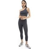 The Step Sports Straight Yüksek Bel Toparlayıcı, Sıkılaştırıcı Yoga Tayt 21" - Gri