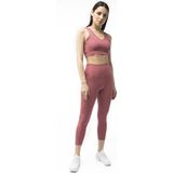 The Step Sports Straight Yüksek Bel Toparlayıcı, Sıkılaştırıcı Yoga Tayt 21" - M - Gül Kurusu