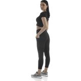 The Step Sports The Step Kadın Siyah Cepli Yüksek Bel Toparlayıcı Sıkılaştırıcı Yoga Tayt 21" Spor Stil