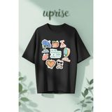 The Summer I Turned Pretty Baskılı Pamuklu Oversize T-Shirt - Siyah - XL