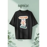The Summer I Turned Pretty Baskılı Pamuklu Oversize T-Shirt - Siyah