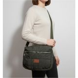 The Tote Bag Kadın Kapitone, Paraşüt Kumaş, Yumuşak Doku Günlük Omuz Çantası - Haki
