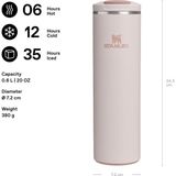 The Transit Fliptop Mug Termos 0.60 Litre - Pembe Kuvars (Rose Quartz) | Paslanmaz Çelik - 1 Adet - 0 - 200 ml