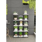 The Violett Atlas Çok Katlı Basamak Saksılık Çiçeklik Standı | Dekoratif Modüler Bitki Rafı-Beyaz