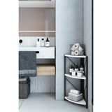 The Violett Datça 3 Raflı Metal Köşe Banyo Rafı Dekoratif Aksesuar Rafı Beyaz