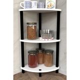 The Violett Gusto 3 Katlı Mutfak Rafı | Çok Amaçlı Mutfak Düzenleyici | Dekoratif Mutfak Raf Ünitesi ve Organizer - Beyaz