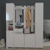The Violett Manolya Vestiyer Portmanto Takımı Modern Tasarım Beyaz Suntalam 178 cm Yükseklik 150 cm Genişlik