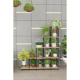 The Violett Nova 5 Katlı Basamak Saksılık Çiçeklik Standı | Dekoratif Modüler Bitki Rafı-Meşe