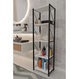 The Violett Orno 5 Raflı Banyo Dolabı Banyo Rafı Çok Amaçlı Banyo Rafı-Beyaz